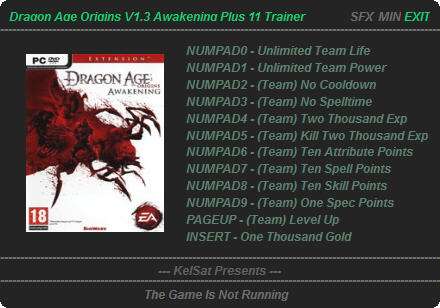 Dragon Age Origins 1.05 PLUS 7 Trainer
